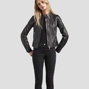 Women Pure Black Stylish Leather Jacket