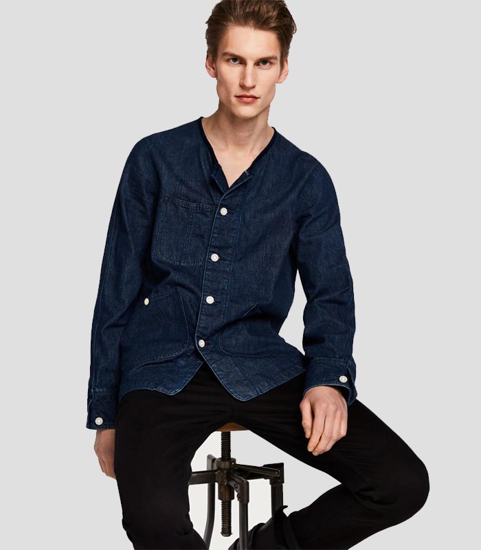 Men Neavey Blue Shirt