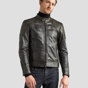 Men Pure Dark Leather Jacket