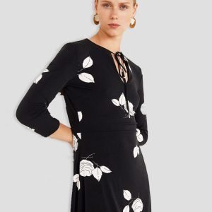 Girls Black With Floral Stylish Dress